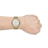 Buy Shop Emporio Armani Aviator Chronograph Quartz Beige Dial Gold Mesh Bracelet Watch For Men - AR11315 USA Online