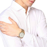Buy Shop Emporio Armani Aviator Chronograph Quartz Beige Dial Gold Mesh Bracelet Watch For Men - AR11315 USA Online