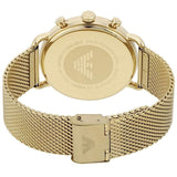 Buy Shop Emporio Armani Aviator Chronograph Quartz Beige Dial Gold Mesh Bracelet Watch For Men - AR11315 USA Online