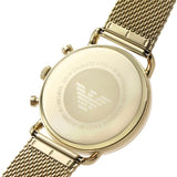 Buy Shop Emporio Armani Aviator Chronograph Quartz Beige Dial Gold Mesh Bracelet Watch For Men - AR11315 USA Online