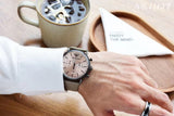 Buy Shop Emporio Armani Aviator Chronograph Quartz Grey Dial Beige Leather Strap Watch For Men - AR11107 USA Online