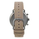 Buy Shop Emporio Armani Aviator Chronograph Quartz Grey Dial Beige Leather Strap Watch For Men - AR11107 USA Online