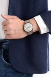 Buy Shop Emporio Armani Aviator Chronograph Quartz Grey Dial Beige Leather Strap Watch For Men - AR11107 USA Online