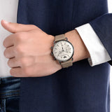 Buy Shop Emporio Armani Aviator Chronograph Quartz Grey Dial Beige Leather Strap Watch For Men - AR11107 USA Online