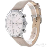 Buy Shop Emporio Armani Aviator Chronograph Quartz Grey Dial Beige Leather Strap Watch For Men - AR11107 USA Online