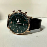 Buy Shop Emporio Armani Aviator Green Dial Brown Leather Strap Watch for Men - AR11334 USA Online