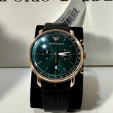 Buy Shop Emporio Armani Aviator Green Dial Brown Leather Strap Watch for Men - AR11334 USA Online