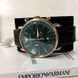 Buy Shop Emporio Armani Aviator Green Dial Brown Leather Strap Watch for Men - AR11334 USA Online