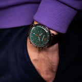 Buy Shop Emporio Armani Aviator Green Dial Brown Leather Strap Watch for Men - AR11334 USA Online