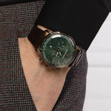 Buy Shop Emporio Armani Aviator Green Dial Brown Leather Strap Watch for Men - AR11334 USA Online