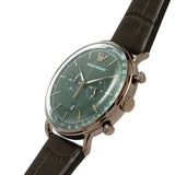 Buy Shop Emporio Armani Aviator Green Dial Brown Leather Strap Watch for Men - AR11334 USA Online