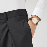 Buy Shop Emporio Armani Aviator Grey Dial Brown Leather Strap Watch For Men - AR11106 USA Online