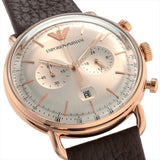 Buy Shop Emporio Armani Aviator Grey Dial Brown Leather Strap Watch For Men - AR11106 USA Online