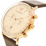 Buy Shop Emporio Armani Aviator Grey Dial Brown Leather Strap Watch For Men - AR11106 USA Online