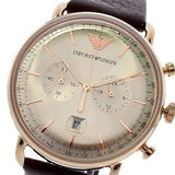 Buy Shop Emporio Armani Aviator Grey Dial Brown Leather Strap Watch For Men - AR11106 USA Online