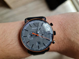 Buy Shop Emporio Armani Aviator Grey Dial Grey Leather Strap Watch For Men - AR11168 USA Online