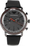 Buy Shop Emporio Armani Aviator Grey Dial Grey Leather Strap Watch For Men - AR11168 USA Online