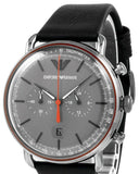 Buy Shop Emporio Armani Aviator Grey Dial Grey Leather Strap Watch For Men - AR11168 USA Online