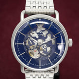 Buy Shop Emporio Armani Aviator Multifunction Blue Dial Silver Mesh Bracelet Watch For Men - AR60024 USA Online