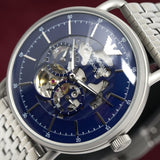 Buy Shop Emporio Armani Aviator Multifunction Blue Dial Silver Mesh Bracelet Watch For Men - AR60024 USA Online