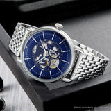 Buy Shop Emporio Armani Aviator Multifunction Blue Dial Silver Mesh Bracelet Watch For Men - AR60024 USA Online