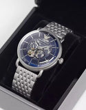 Buy Shop Emporio Armani Aviator Multifunction Blue Dial Silver Mesh Bracelet Watch For Men - AR60024 USA Online