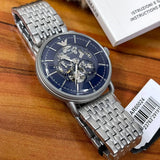 Buy Shop Emporio Armani Aviator Multifunction Blue Dial Silver Mesh Bracelet Watch For Men - AR60024 USA Online