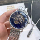 Buy Shop Emporio Armani Aviator Multifunction Blue Dial Silver Mesh Bracelet Watch For Men - AR60024 USA Online