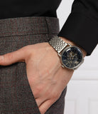 Buy Shop Emporio Armani Aviator Multifunction Blue Dial Silver Mesh Bracelet Watch For Men - AR60024 USA Online