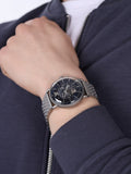 Buy Shop Emporio Armani Aviator Multifunction Blue Dial Silver Mesh Bracelet Watch For Men - AR60024 USA Online