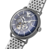 Buy Shop Emporio Armani Aviator Multifunction Blue Dial Silver Mesh Bracelet Watch For Men - AR60024 USA Online
