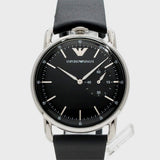 Buy Shop Emporio Armani Aviator Quartz Black Dial Black Leather Strap Watch For Men - AR11336 USA Online