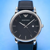 Buy Shop Emporio Armani Aviator Quartz Black Dial Black Leather Strap Watch For Men - AR11336 USA Online