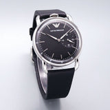Buy Shop Emporio Armani Aviator Quartz Black Dial Black Leather Strap Watch For Men - AR11336 USA Online