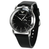 Buy Shop Emporio Armani Aviator Quartz Black Dial Black Leather Strap Watch For Men - AR11336 USA Online