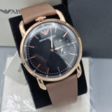 Buy Shop Emporio Armani Aviator Quartz Black Dial Brown Leather Strap Watch For Men - AR11337 USA Online