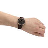 Buy Shop Emporio Armani Aviator Quartz Black Dial Brown Leather Strap Watch For Men - AR11337 USA Online