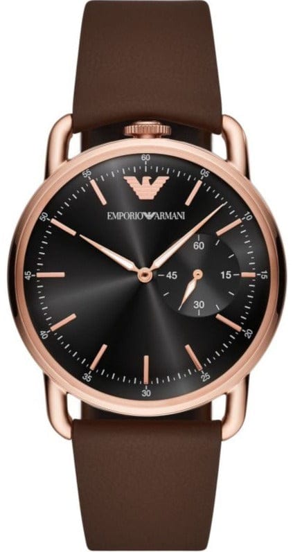 Buy Shop Emporio Armani Aviator Quartz Black Dial Brown Leather Strap Watch For Men - AR11337 USA Online