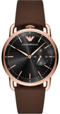 Buy Shop Emporio Armani Aviator Quartz Black Dial Brown Leather Strap Watch For Men - AR11337 USA Online