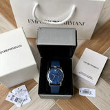 Buy Shop Emporio Armani Aviator Quartz Blue Dial Blue Leather Strap Watch For Men - AR11335 USA Online