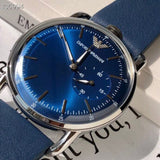 Buy Shop Emporio Armani Aviator Quartz Blue Dial Blue Leather Strap Watch For Men - AR11335 USA Online