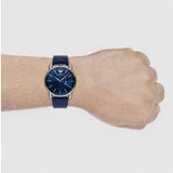 Buy Shop Emporio Armani Aviator Quartz Blue Dial Blue Leather Strap Watch For Men - AR11335 USA Online