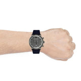 Buy Shop Emporio Armani Aviator Quartz Grey Dial Blue Fabric Strap Watch For Men - AR11144 USA Online