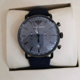 Buy Shop Emporio Armani Aviator Quartz Grey Dial Blue Fabric Strap Watch For Men - AR11144 USA Online