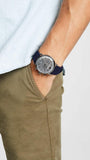 Buy Shop Emporio Armani Aviator Quartz Grey Dial Blue Fabric Strap Watch For Men - AR11144 USA Online