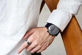 Buy Shop Emporio Armani Aviator Quartz Grey Dial Blue Fabric Strap Watch For Men - AR11144 USA Online