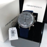 Buy Shop Emporio Armani Aviator Quartz Grey Dial Blue Fabric Strap Watch For Men - AR11144 USA Online