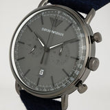 Buy Shop Emporio Armani Aviator Quartz Grey Dial Blue Fabric Strap Watch For Men - AR11144 USA Online
