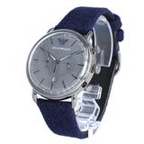 Buy Shop Emporio Armani Aviator Quartz Grey Dial Blue Fabric Strap Watch For Men - AR11144 USA Online
