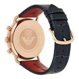 Buy Shop Emporio Armani Aviator Silver Dial Blue Leather Strap Watch For Men - AR11123 USA Online
